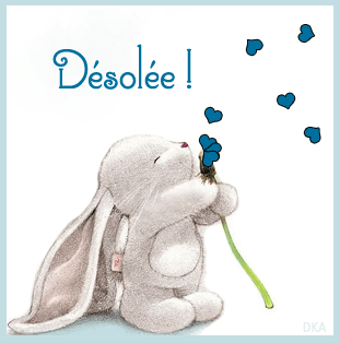 Gif animé désolée lapine